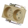 GLS10-7113-08 Розетка 2-местная с защитной шторкой (механизм) б/з, 250В, 10А, серия Катрин, золото - фото 77051