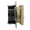 GLS10-7113-08 Розетка 2-местная с защитной шторкой (механизм) б/з, 250В, 10А, серия Катрин, золото - фото 77052
