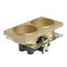 GLS10-7113-08 Розетка 2-местная с защитной шторкой (механизм) б/з, 250В, 10А, серия Катрин, золото - фото 77053