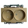 GLS10-7113-08 Розетка 2-местная с защитной шторкой (механизм) б/з, 250В, 10А, серия Катрин, золото - фото 77055