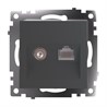 Розетка TV + компьютерная RJ-45 (механизм), серия Катрин, графит, GLS00-7106-06 - фото 77086