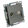 Розетка TV + компьютерная RJ-45 (механизм), серия Катрин, графит, GLS00-7106-06 - фото 77088