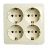 Розетка 4-местная с/з открытой установки, квадрат, STEKKER, 250В, 16А, IP20, серия София, слоновая кость, MST16-14S-04 - фото 77165
