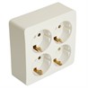 Розетка 4-местная с/з открытой установки, квадрат, STEKKER, 250В, 16А, IP20, серия София, белый, MST16-14S-01 - фото 77840