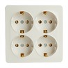 Розетка 4-местная с/з открытой установки, квадрат, STEKKER, 250В, 16А, IP20, серия София, белый, MST16-14S-01 - фото 77841