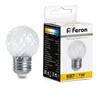 Лампа-строб Feron LB-377 Шарик прозрачный E27 1W 230V 2700K - фото 79086