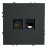 Розетка TV + компьютерная RJ-45 (механизм), STEKKER, RST00-5106-05, серия Эмили, черный уголь, soft touch - фото 80156
