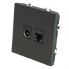 Розетка TV + компьютерная RJ-45 (механизм), STEKKER, RST00-5106-05, серия Эмили, черный уголь, soft touch - фото 80158