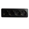 Розетка 4-местная с/з открытой установки, STEKKER, 250В, 16А, IP20, серия София, черный матовый, MST16-14-05 - фото 80612