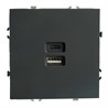 Розетка 2-местная USB + Type C (механизм), STEKKER, 250В, 20W, серия Эмили, RST10-5115-05, черный уголь, soft touch - фото 80666