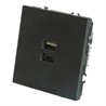 Розетка 2-местная USB + Type C (механизм), STEKKER, 250В, 20W, серия Эмили, RST10-5115-05, черный уголь, soft touch - фото 80667