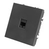 Розетка компьютерная 1-местная RJ-45 (механизм), STEKKER, серия Эмили, RST00-5117-05, черный уголь, soft touch - фото 80676