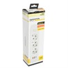 Удлинитель 3-местный c/з 3x1 мм2, 1,8 м, 250В, 10А, 2USB+1Type-C 2,4А, серия Home, белый STEKKER HM08-33-02 - фото 81796