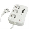 Удлинитель 3-местный c/з 3x1 мм2, 3 м, 250В, 10А, 4USB+2Type-C 2,4А, серия Home, белый STEKKER HM09-36-02 - фото 81797