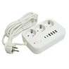 Удлинитель 3-местный c/з 3x1 мм2, 3 м, 250В, 10А, 4USB+2Type-C 2,4А, серия Home, белый STEKKER HM09-36-02 - фото 81799