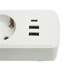 Удлинитель 3-местный c/з 3x1 мм2, 3 м, 250В, 10А, 2USB+1Type-C 2,4А, серия Home, белый STEKKER HM08-33-02 - фото 81814