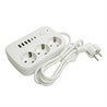 Удлинитель 3-местный c/з 3x1 мм2, 1,8 м, 250В, 10А, 4USB+2Type-C 2,4А, серия Home, белый STEKKER HM09-36-02 - фото 81819