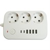 Удлинитель 3-местный c/з 3x1 мм2, 1,8 м, 250В, 10А, 4USB+2Type-C 2,4А, серия Home, белый STEKKER HM09-36-02 - фото 81822