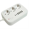 Удлинитель 3-местный c/з 3x1 мм2, 1,8 м, 250В, 10А, 4USB+2Type-C 2,4А, серия Home, белый STEKKER HM09-36-02 - фото 81824