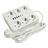 Удлинитель 6-местный c/з 3x1 мм2, 1,8 м, 250В, 10А, 4USB+2Type-C 2,4А, серия Home, белый STEKKER HM09-66-02 - фото 81830