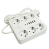 Удлинитель 6-местный c/з 3x1 мм2, 1,8 м, 250В, 10А, 4USB+2Type-C 2,4А, серия Home, белый STEKKER HM09-66-02 - фото 81836
