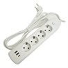 Удлинитель 4-местный c/з 3x1 мм2, 3 м, 250В, 10А, 2USB+1Type-C 2,4А, серия Home, белый STEKKER HM08-43-02 - фото 81858
