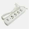 Удлинитель 4-местный c/з 3x1 мм2, 3 м, 250В, 10А, 2USB+1Type-C 2,4А, серия Home, белый STEKKER HM08-43-02 - фото 81859