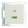 Розетка USB 2-местная + type C (механизм), STEKKER GLS10-7116-01, 250В, 3А, max 20W, серия Катрин, белый - фото 82005