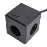 HM10-41-01 Удлинитель 3-местный с/з, 3x1мм2, 1.5м, 250В, 16А, 2USB+1С, 5V 3,1А, серия Comfort, черный - фото 85486
