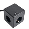 HM10-41-01 Удлинитель 3-местный с/з, 3x1мм2, 1.5м, 250В, 16А, 2USB+1С, 5V 3,1А, серия Comfort, черный - фото 85489