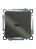 Розетка HDMI 2.1, Type A (механизм), серия Катрин, графит, GLS00-7118-06 - фото 85583