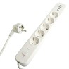 Сетевой фильтр 5-местный с/з STEKKER 3x1мм2, 3 м, 250В, 16А, 2 USB-A+2 Type-C 3, серия Nova, белый - фото 85989