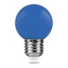 Лампа светодиодная Feron LB-37 Шарик E27 1W 230V Синий - фото 88149