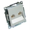 Розетка компьютерная 2-местная RJ-45 (механизм) STEKKER GLS00-7109-03 , серия Катрин, серебро - фото 90027