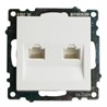 Розетка компьютерная 2-местная RJ-45 (механизм) STEKKER GLS00-7109-01 , серия Катрин, белый - фото 90041