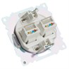 Розетка компьютерная 2-местная RJ-45 (механизм) STEKKER GLS00-7109-01 , серия Катрин, белый - фото 90043