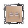 Розетка компьютерная 2-местная RJ-45 (механизм) STEKKER GLS00-7109-08, серия Катрин, золото - фото 90048