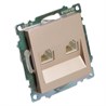 Розетка компьютерная 2-местная RJ-45 (механизм) STEKKER GLS00-7109-02, серия Катрин, шампань - фото 91538