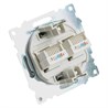 Розетка компьютерная 2-местная RJ-45 (механизм) STEKKER GLS00-7109-06 , серия Катрин, графит - фото 92526