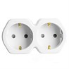 Разветвитель сетевой 2-местный с/з STEKKER ADP16-12-20, 250V,16A, ABS огнеустойчивый пластик, белый/серый - фото 93697