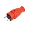 Вилка прямая с/з STEKKER, RPG16-21-441, каучук, 250В, 16A, IP44, красный (В 16-001) - фото 93715