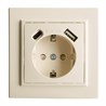 Розетка 1-местная с/з STEKKER, PST16-9016-02, 250В, 16А с USB+ type C, серия Эрна, слоновая кость - фото 95901