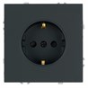 Розетка 1-местная с з/ш, с/з (механизм), СЗК, STEKKER, 250В, 16А, серия Эмили, RST16-5110-05ZK, черный уголь, soft touch - фото 96465