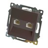 Розетка компьютерная 2-местная RJ-45 (механизм) STEKKER GLS00-7109-04, серия Катрин, шоколад - фото 96558