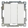 Выключатель 3-клавишный (механизм), STEKKER GLS10-7108-01, 250V, 10А, серия Катрин, белый - фото 98393
