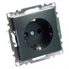 Розетка 1-местная с/з (механизм), STEKKER GLS16-7110-05, 250В, 16А с защитной шторкой, серия Катрин, черный - фото 98414
