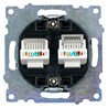 Розетка компьютерная 2-местная RJ-45 (механизм) ,STEKKER ,GLS00-7109-05, серия Катрин, черный - фото 98441