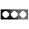 Рамка 3-местная, металл, STEKKER MFR00-7003-05, серия Катрин, черный - фото 98876