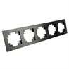 Рамка 5-местная, металл, STEKKER, MFR00-7005-05, серия Катрин, черный - фото 98887