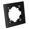 Рамка 1-местная, металл, STEKKER MFR00-7001-05, серия Катрин, черный - фото 98893
